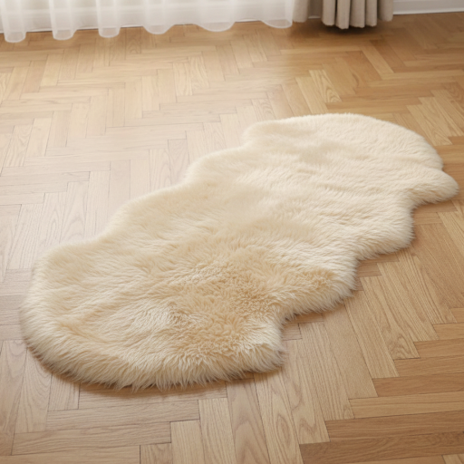 Faux-Fur Schafsfell Beige