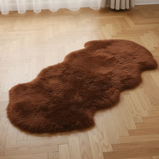 Faux-Fur Schafsfell Braun