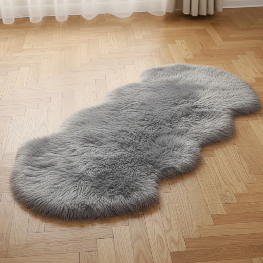 Faux-Fur Schafsfell Grau