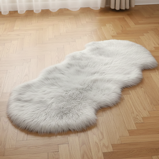 Faux-Fur Schafsfell Grau Meliert