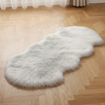 Faux-Fur Schafsfell Grau Meliert