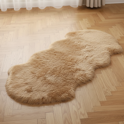 Faux-Fur Schafsfell Khaki