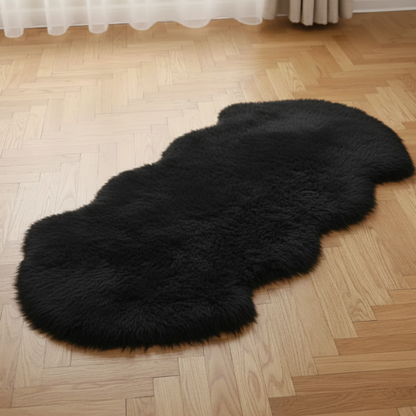 Faux-Fur Schafsfell Schwarz