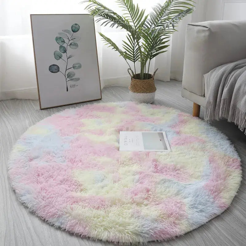 PLUSH Teppich Polyester – Flauschiger Rundteppich mit 5 cm Florhöhe Marquille