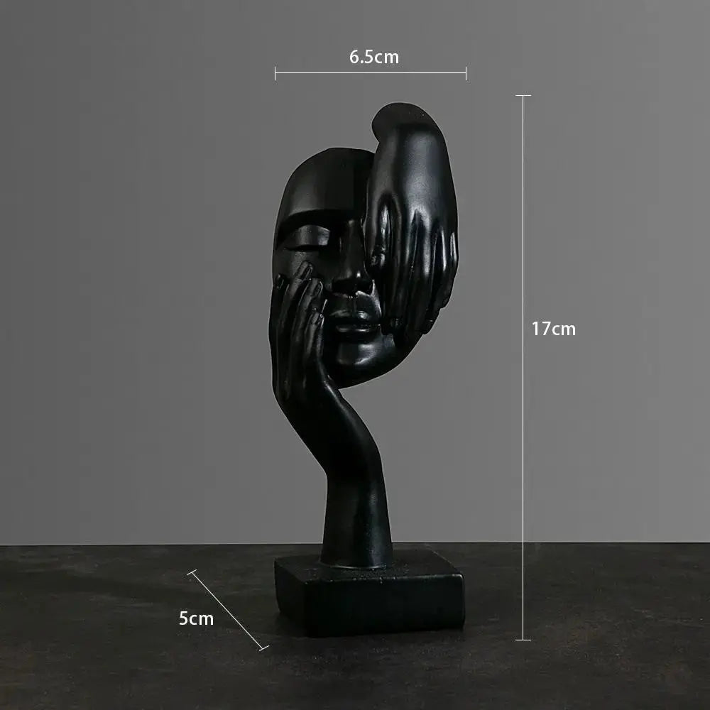 Figur als Gesicht in Schwarz
