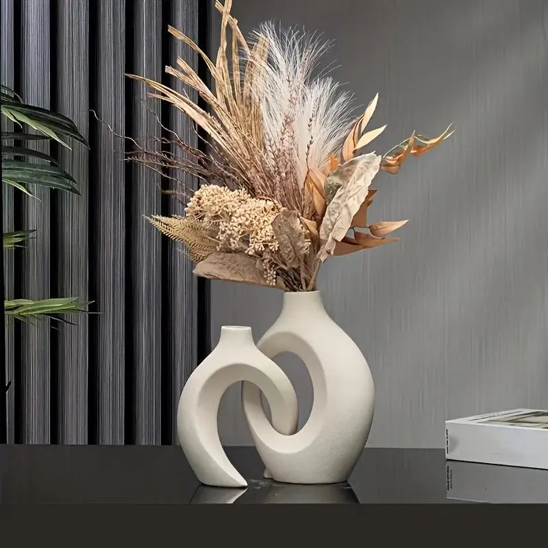 HOLLOVA Vase Keramik – Skulpturales 2er-Set im nordischen Design Marquille