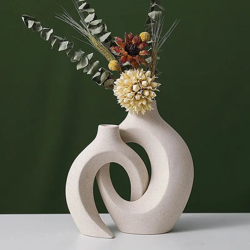 HOLLOVA Vase Keramik – Skulpturales 2er-Set im nordischen Design Marquille