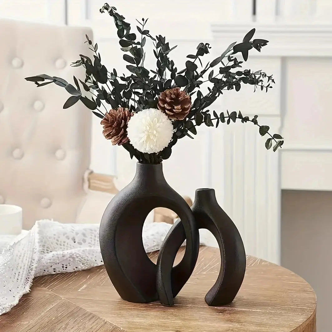 HOLLOVA Vase Keramik – Skulpturales 2er-Set im nordischen Design Marquille