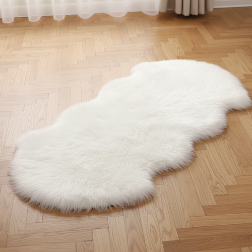Faux-Fur Schafsfell Weiss